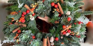 Taller de coronas de Navidad