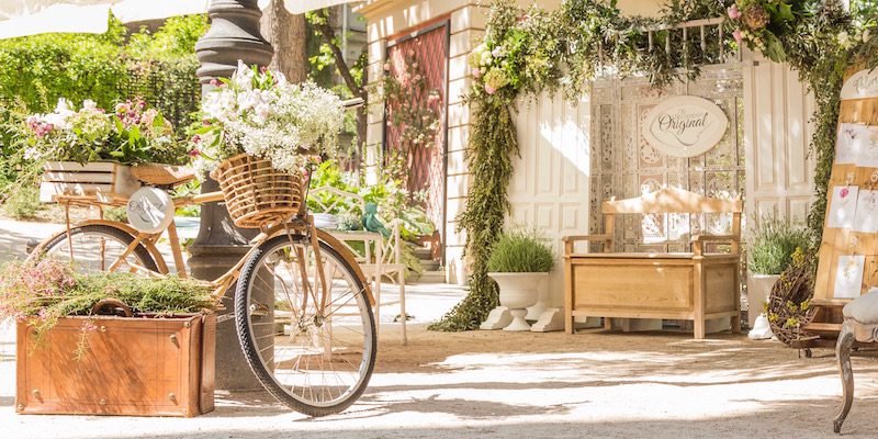 como decorar una bicicleta vintage en tu evento