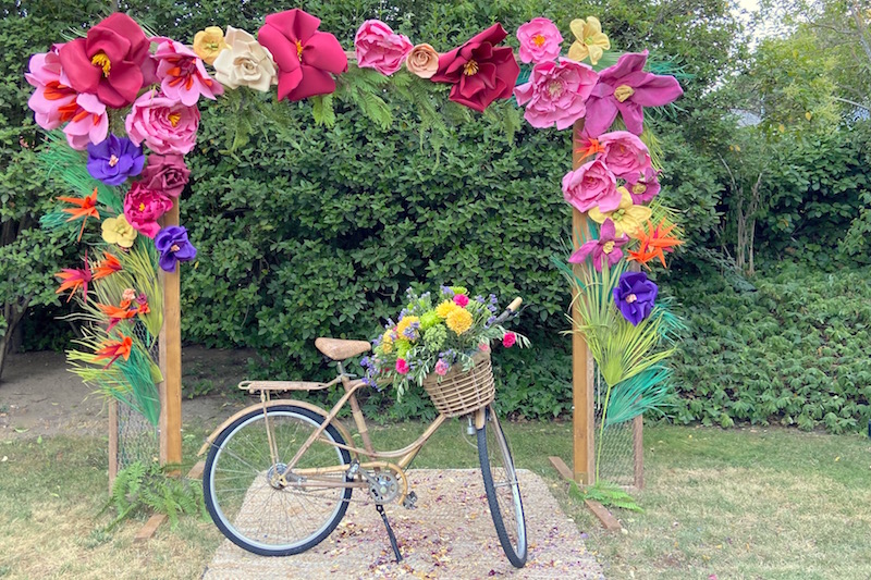 flores papel photocall